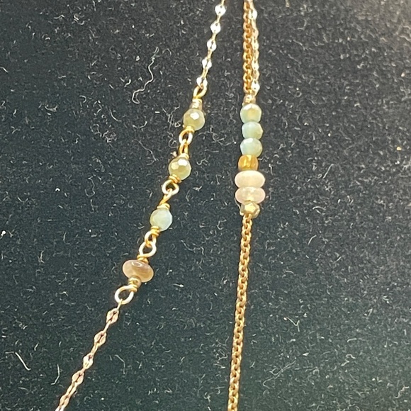 Lucky Brand Gold Tone Faux Turquoise Chain Boho Necklace - Picture 10 of 13